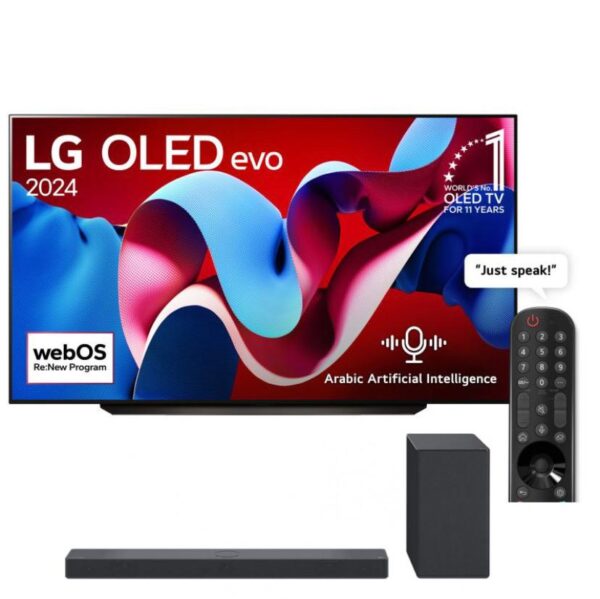 LG OLED evo 83 Inch C4 4K Smart TV OLED83C46LA & LG OLED Matching SoundBar SC9S