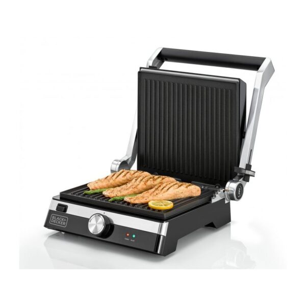 ⁦Black & Decker Health Grill 2000 Watt Silver*Black CG2000⁩ - الصورة ⁦3⁩