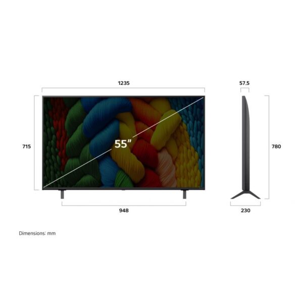 LG 55 inch NanoCell AI NANO80 4K Smart TV AI Magic remote HDR10 webOS25 55NANO80A6A - Image 2