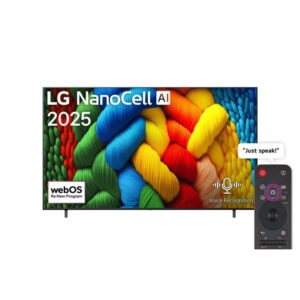 LG 55 inch NanoCell AI NANO80 4K Smart TV AI Magic remote HDR10 webOS25 55NANO80A6A