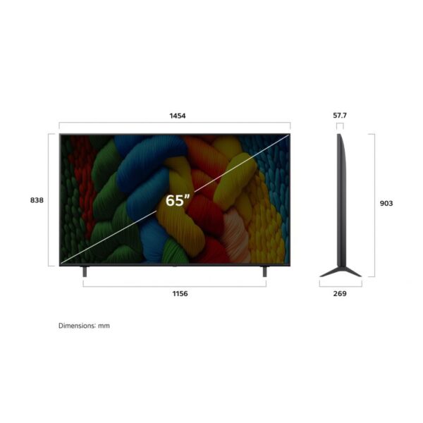 LG 65 inch NanoCell AI NANO80 4K Smart TV AI Magic remote HDR10 webOS25 65NANO80A6A - Image 2