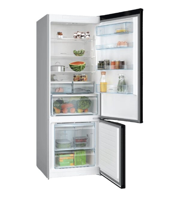 ⁦Bosch Series 4 Digital No Frost Refrigerator, 505 Liter, Black Inox - KGN56CX30U⁩ - الصورة ⁦2⁩