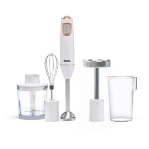 Tank Hand Blender All in One, 5 Speed Control + Turbo, 600 Watts, White, CM-6003-1, 2 Year warranty
