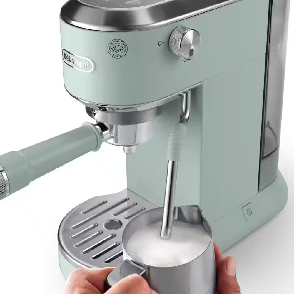 De'Longhi Dedica Barista Duo Coffee Maker with Pump Espresso, and Cold Brew -Manual Machine with Latte Art Steam Wand - 2 Espresso - Touchscreen - Green International warranty EC890.GR - الصورة 4