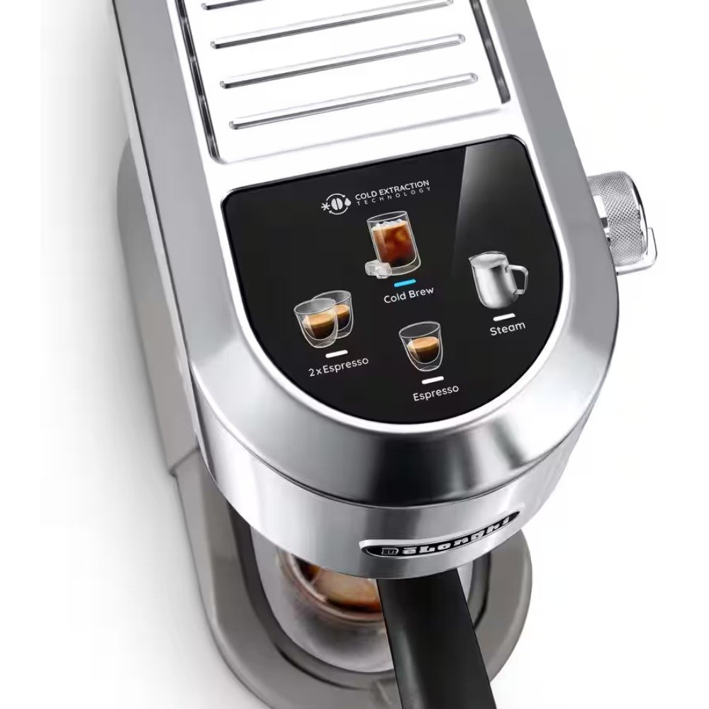 De'Longhi Dedica Barista Duo Coffee Maker with Pump Espresso, and Cold Brew -Manual Machine with Latte Art Steam Wand - 2 Espresso - Touchscreen - International warranty EC890 - الصورة 3