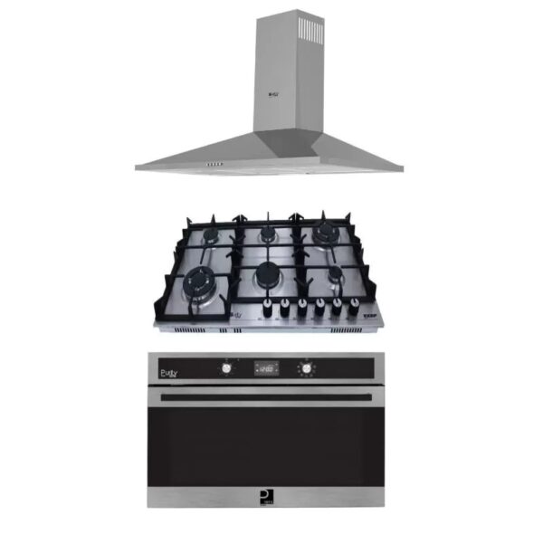 Purity Built-In Gas Hob 6 Burners , Gas Oven 90 cm and Hood 90 cm 1000 m3/h