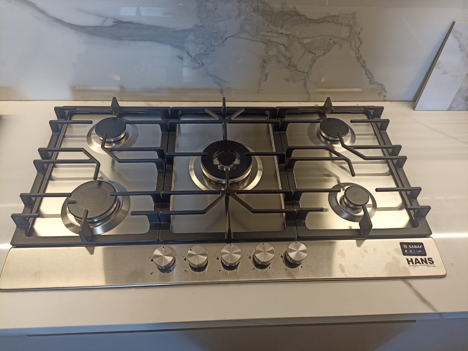 HANS GAS BUILT-IN HOB 5 BURNER 90 CM STAINLESS STEEL LAMY94GW X SF - الصورة 2