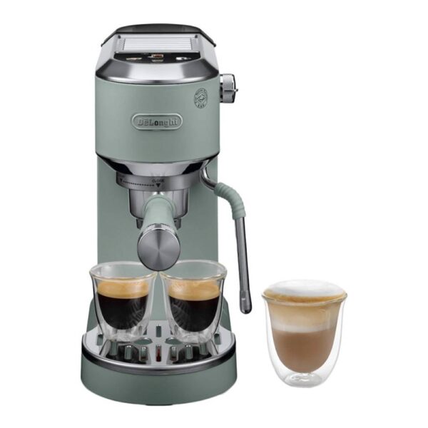 ⁦De'Longhi Dedica Barista Duo Coffee Maker with Pump Espresso, and Cold Brew -Manual Machine with Latte Art Steam Wand - 2 Espresso - Touchscreen - Green International warranty EC890.GR⁩ - الصورة ⁦2⁩