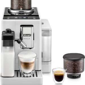 De'Longhi Rivelia EXAM440.55.W, Fully Automatic Coffee Maker with LatteCrema