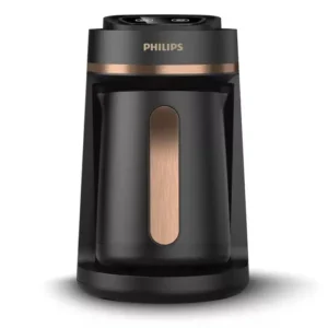 Philips Turkish Coffee Maker, 4-cup capacity, automatic - Black and Bronze, 735W, 280ml - HDA150/6260