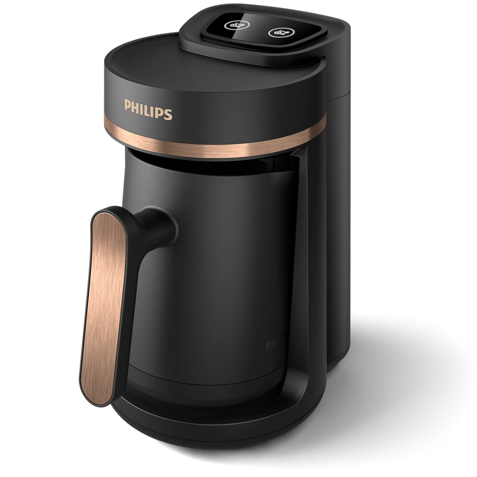 Philips Turkish Coffee Maker, 4-cup capacity, automatic - Black and Bronze, 735W, 280ml - HDA150/6260 - Image 2