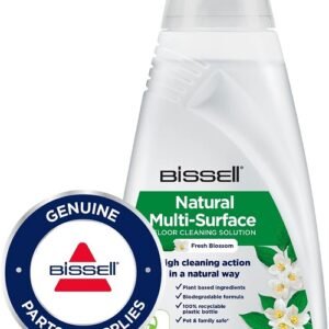 BISSELL Natural Multi Surface Floor Cleaning Solution 1L | for CrossWave, SpinWave Robot and HydroWave | Herbal Ingredients, Safe for You and Your Pet | 3096, White