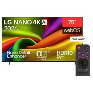 شاشه LG NANO 4K UHD AI NU85 Smart TV 2026 الذكي مقاس 75 بوصة