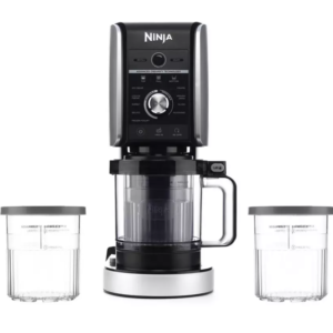 Ninja Creami Deluxe NC501ME فضي اللون مع الأكواب الثلاثة والأغطية
