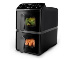 Philips Airfryer 4000 Series Stacked Dual Basket Digital, 10L, 2750W, Black - NA460